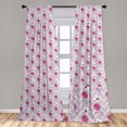 thumbnail image 4 of Ambesonne Floral Design Curtains, Garden Scene Flower, Pair of 28"x84", White Pink Pale Mauve, 4 of 4