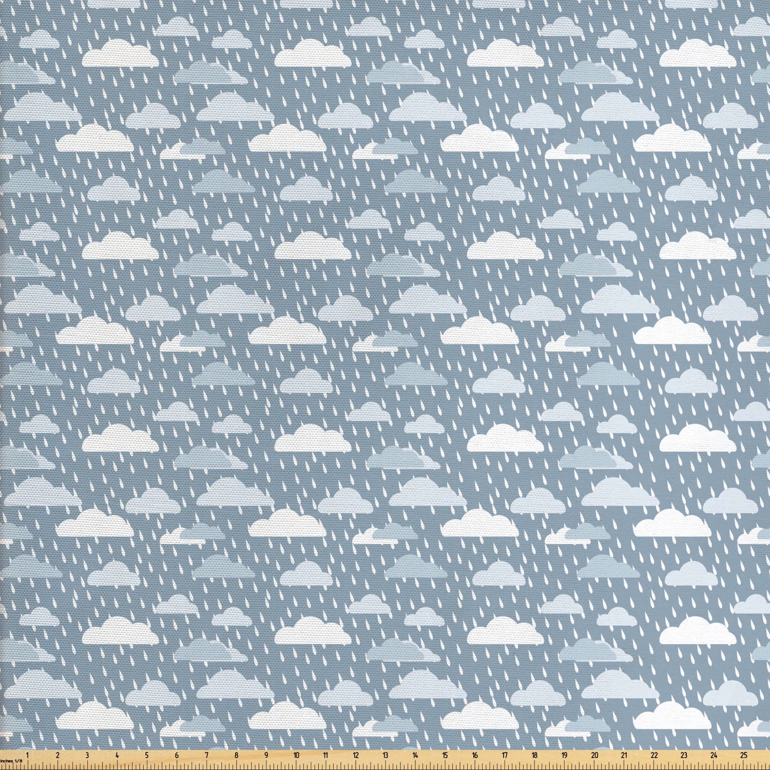Rain Fabric by The Yard, Nursery Concept Repetitive Pattern Overlapping