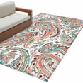 thumbnail image 2 of Paisley Flower 3'x5' Washable Rug, Spring Watercolor Floral Leaf Plant Orange Non-Slip Area Rugs for Entryway Kitchen Classroom, StainResistant Dorm Throw Carpet, Low Pile Soft Indoor Floor Mat, 2 of 9