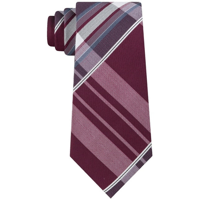 Kenneth Cole Cravate à Carreaux pour Hommes, Rouge, Taille Unique