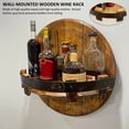 thumbnail image 4 of Austok Wall Mount Wine Bottle Holder,Wooden Bourbon Whiskey Barrel Shelf,Hand Crafted Wall Mounted Wine Rack,Round Whiskey Display Stand,Vintage Liquor Bottle Display Rack Home Decor, 4 of 9