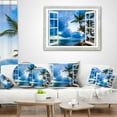 thumbnail image 3 of Designart Window Open to Cloudy Blue Sky - Landscape Wall Throw Pillow - 18x18, 3 of 4