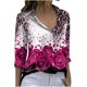 thumbnail image 1 of Camisa de manga larga estampada con cuello vuelto informal con botones para mujer a la moda Fridja  czfsfas4205, 1 of 8