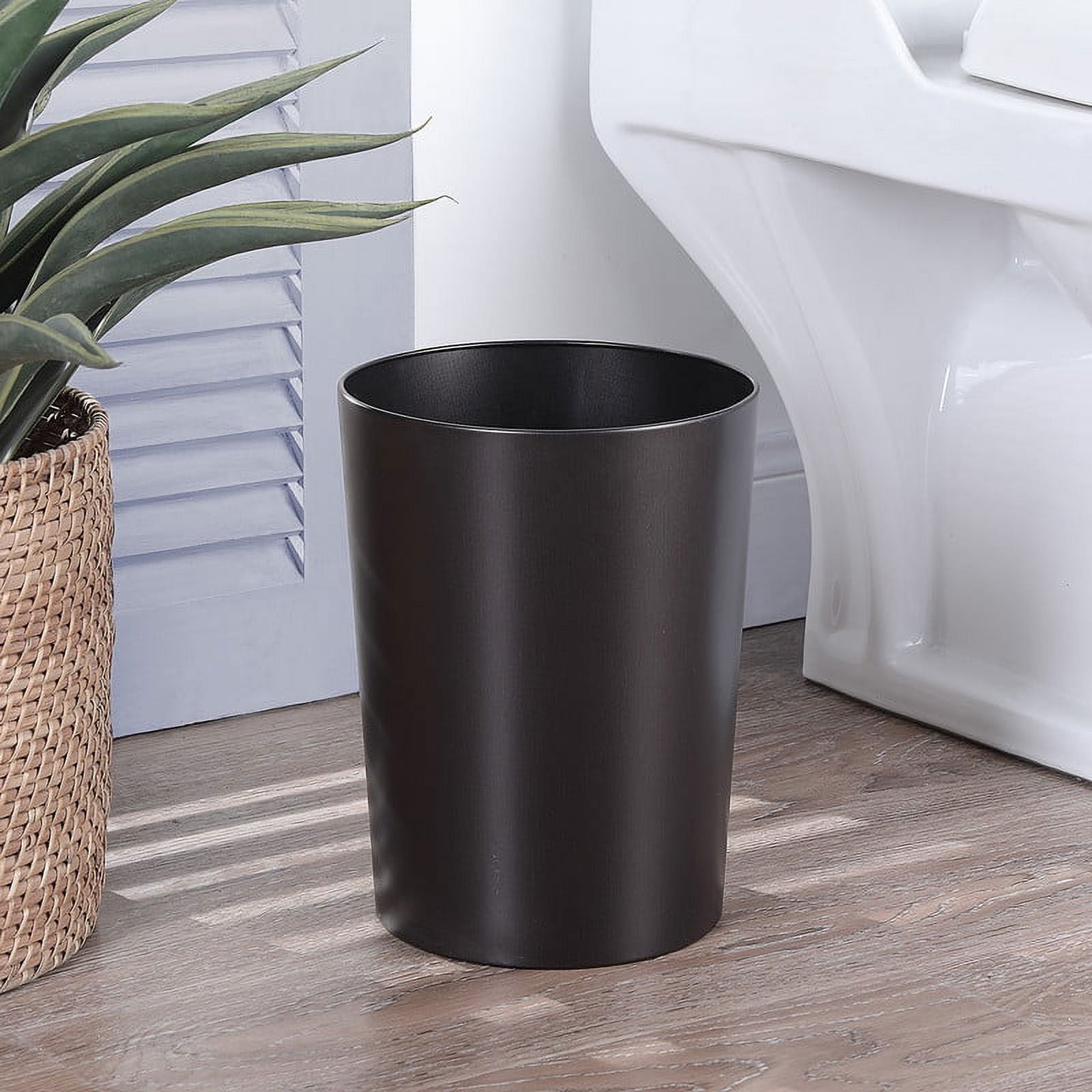 (2 pack) Bronze Metal Bathroom Wastebasket, Mainstays 2.2 gal