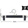 thumbnail image 3 of 10 Pcs Pants Hangers, Clip Hangers, Plastic Hangers, Pant Hangers With Clips, Strong Non-slip Clips, For Skirts, Jeans, Pants (black), 3 of 5