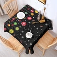 thumbnail image 2 of Black Christmas Ornament Pattern Square Tablecloth,Waterproof Square Table Cover,Wipeable Spillproof Washable Table Cover for Home Kitchen Party Decor 60"x60"(152x152cm), 2 of 6