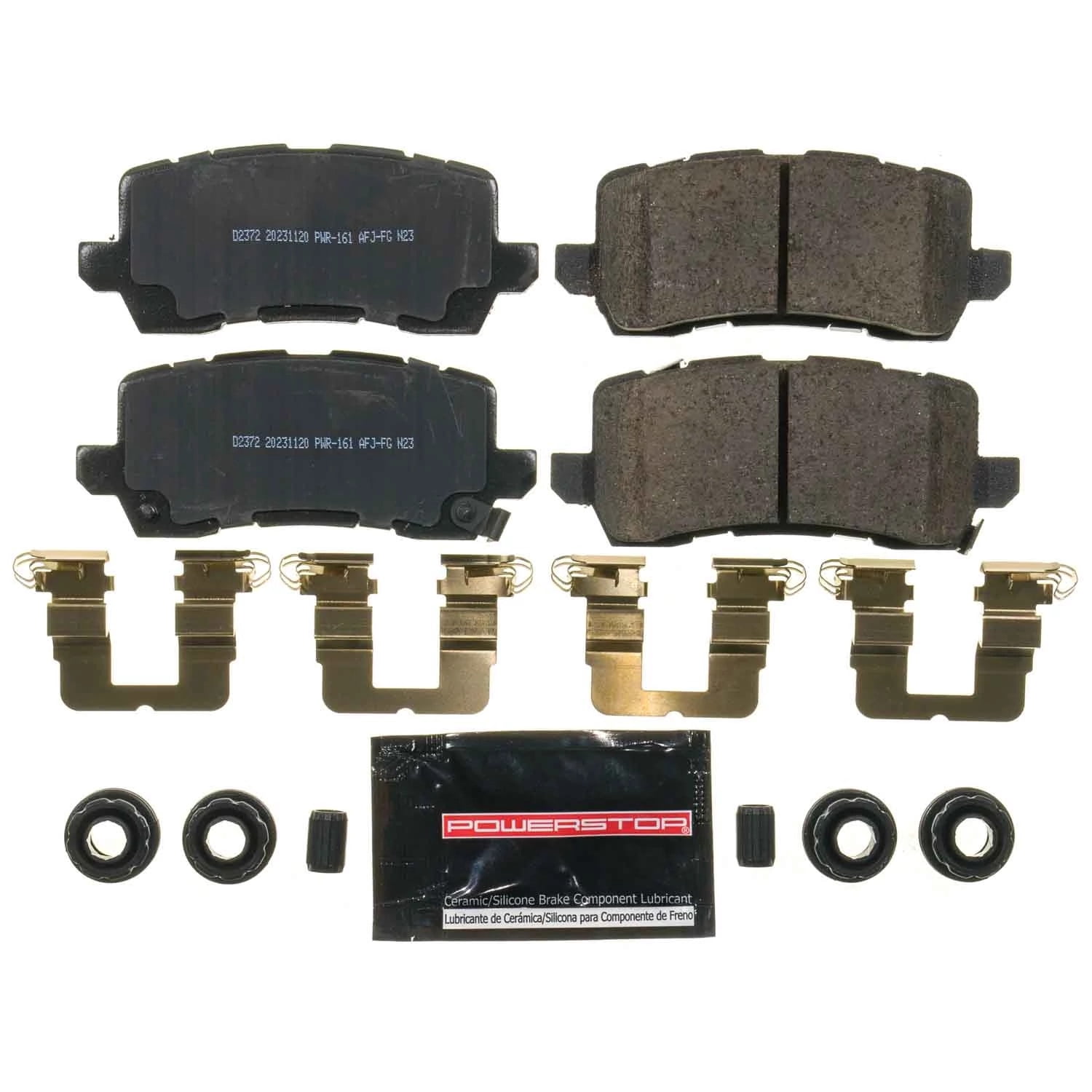 PowerStop Rear Z23 Daily Driver Carbon-Fiber Ceramic Brake Pads with Hardware Z23-2372