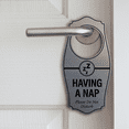 thumbnail image 2 of Signs ByLITA Having a Nap. Please Do Not Disturb Door Hanger - Dark Brown, 4" x 8", 2 of 5