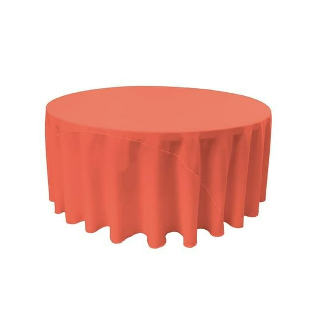 TCpop108R-CoralP55 Nappe Popeline Polyester&44; Corail - 108 Po Ronde