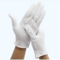 thumbnail image 2 of Guantes de algodón, 5 pares (10 piezas) de guantes de algodón blanco para mujeres y hombres, guantes de algodón elásticos lavables para joyería de monedas secas, color plateado, 2 of 5