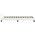 thumbnail image 6 of vidaXL Upholstered Bed Frame with Slats, No Boxspring Needed, White Faux Leather Twin Bed, 6 of 8