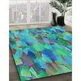 thumbnail image 2 of Ahgly Company Indoor Square Patterned Dark Turquoise Green Area Rugs, 8' Square, 2 of 6