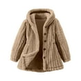 thumbnail image 3 of Mgmyaa Girls Fleece Hooded Cardigan Jacket, Long Sleeve Button Up Warm Coat Size 9-15Y, 3 of 5