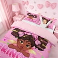 thumbnail image 3 of Erosebridal Cute Princess Girl Twin Bedding,Cartoon Black Girly Colorful Loves Print Duvet Cover Set For Kids,Reversible Pink,2pcs(No Comforter), 3 of 6