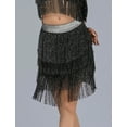 thumbnail image 3 of FEOYA Women's Fringe Dance Skirt Ladies Belly Dance Skirt Sequin Tassel Latin Skirt Sparkle Multi Layer Tassel Skirt S Black, 3 of 6