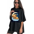 thumbnail image 3 of Plus Size Shirt for Women Black Tops for Women Oversized Short Sleeves Shirt for Women Cute Puppy T Shirt Crewneck Shirt for Women XL, 3 of 5