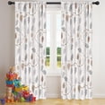 thumbnail image 5 of Blackout Kids Curtains,White Cartoon Leaf and Vine Pattern Childrens Insulated Curtains Set Of 2,Bedroom Essentials,Toddler Room Decor 42x84in(106x213cm), 5 of 5
