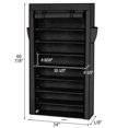 thumbnail image 2 of 10 Tiers Shoe Rack Organizer, PKWQ511BK Portable Shoe Rack Closet Fabric Cover, Black Shoe Organizer Storage Cabinet, 2 of 3
