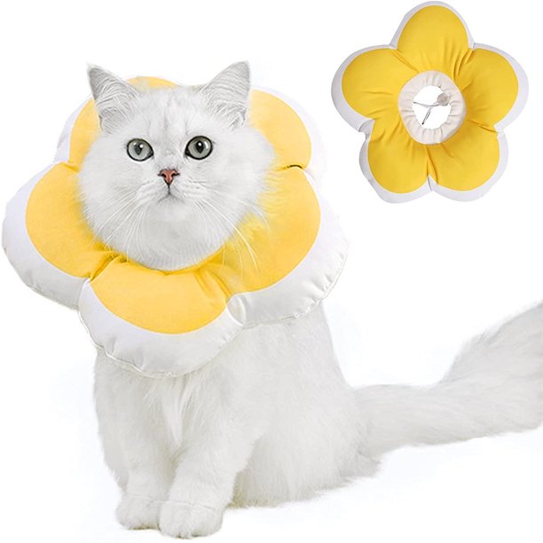 Cat Recovery Collar Cute Sun Flower Neck Cat Cones After Surgery