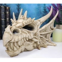 Ebros Elder Jurassic Dragon Head Skull Realistic Fossil Statue 9" Long Figurine
