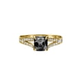 thumbnail image 2 of 2.20 CTW 14K Yellow Gold Black Diamond Ring with Diamonds Split Shank Cushion Vintage, 2 of 2