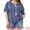 Navy Blue, variant on DARING DIVA Women's Plus Boho Tops Floral Tied V Neck Blouse Shirts 1X White