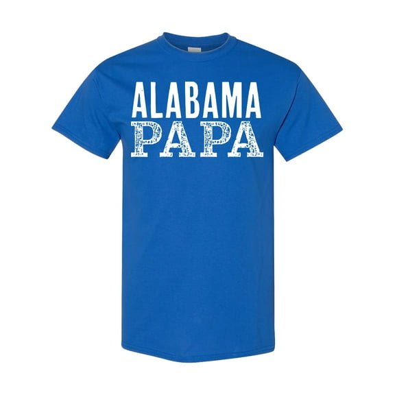 Inktastic Alabama Papa Distressed White Text T-Shirt