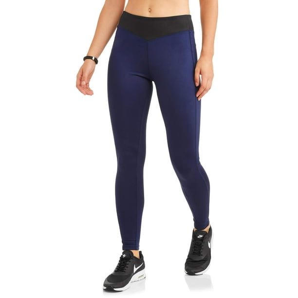 Athletic Works Women's Active Contrast Waistband Performance Leggings ...