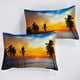 thumbnail image 3 of Juegos de Fundas Nórdicas 3Pcs Golden Sunset Sea Island Coconut Tree Bedding Sets with, 3 of 4
