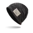 thumbnail image 3 of Yuanlong Womens Beanie Hat Slouchy Letter Label Winter Knit Skull Cap Stretchy Windproof Soft Casual Stylish Outdoor Headwear, 3 of 3