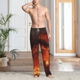 thumbnail image 4 of Salouo Fiery Dragons Castle Attack Print Pajama Pants for Men, Lounge Pants Elastic Waistband Casual Men's sleepwear Loungewear Sleep Pajama Pant -Medium, 4 of 7