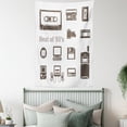 thumbnail image 4 of 90s Tapestry, Gadget of 90s Icons Pattern With Desktop Computer Video Game Joystick Nostalgia Theme Print, Wall Hanging for Bedroom Living Room Dorm Decor, 60W X 80L Inches, Brown, by Ambesonne, 4 of 5