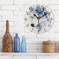 thumbnail image 3 of Wolf and Blue Flowers Watercolor Round Wall Clock Silent Analog Battery Operated Black Pointer Home Decor 9.84" Diameter, 3 of 11