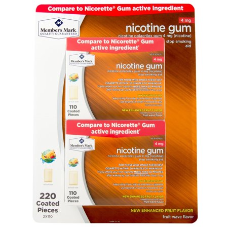 Member's mark nicotine gum, fruit wave flavor, 4mg, 220 ct