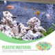 thumbnail image 2 of 300 piezas coloridas coloridas guijarros de pescado brillantes patio piedras luminosas decorativas, 2 of 6