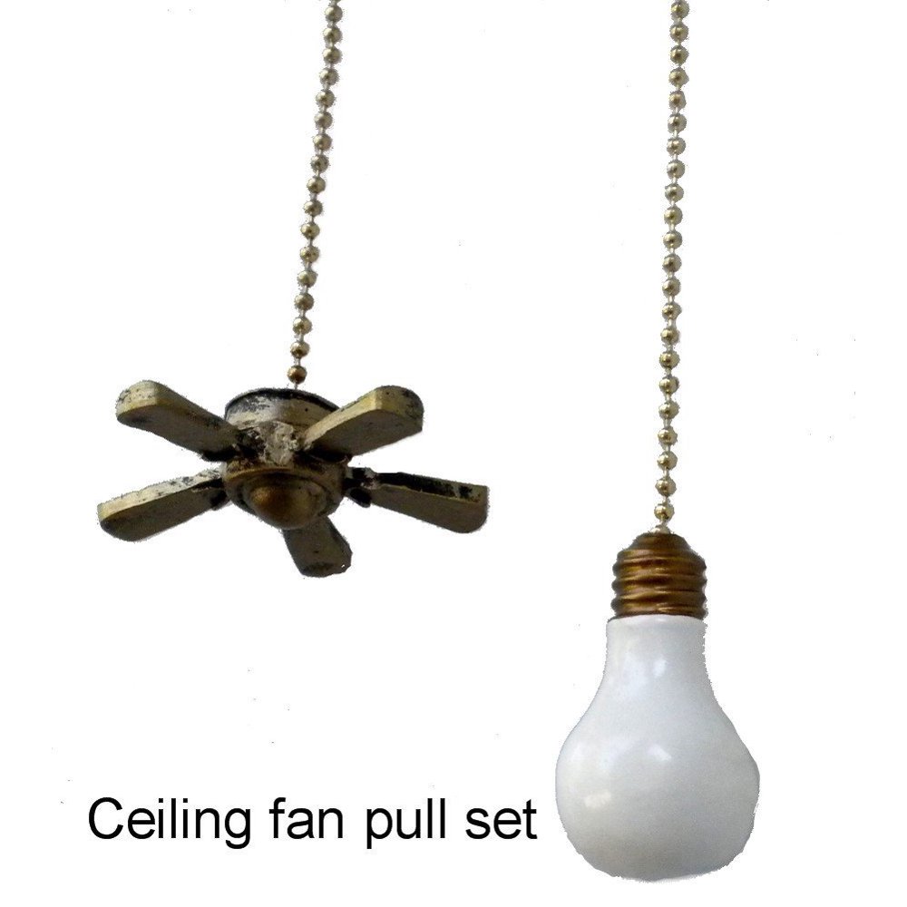 CEILING FAN & LIGHT BULB lightbulb shaped ceiling FAN PULL light chain