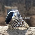 thumbnail image 2 of Divya Shakti Black Onyx Ring, Black Onyx Jewelry, Statement Ring, Silver Gemstone Ring, 925 Sterling Silver Jewelry, Bohemian Ring, Christmas Sale Ring, 2 of 6