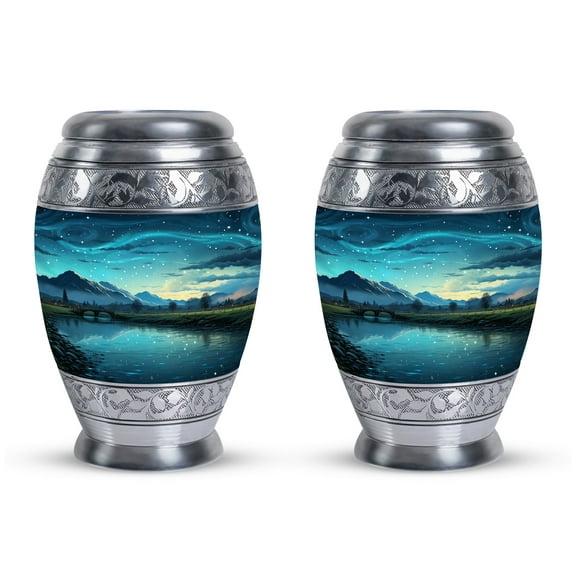 River Urn For Burial In Ground, Mini Urns For Ashes - Funeral Urns For Ashes Adult Female Mother - Adult Urns For Women - Cremation Keepsakes For Ashes, Ash Urns For Humans (3inch,2pcs)