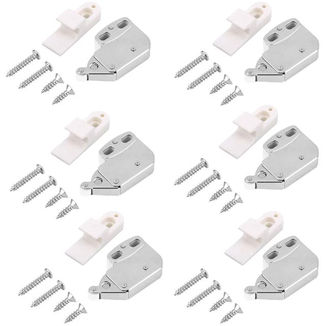 Push Latch, Open Touch Catch, Latch Lock Spring Bounce Door Bolt Latch Automatic Spring Catch Cabinet Cupboard Spring Press Open Door Counterpiece Cabinets 6sets