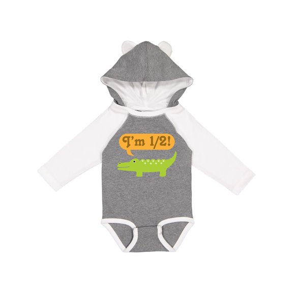 Inktastic Half Birthday 1/2 Boy Alligator Boys Long Sleeve Baby Bodysuit