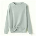 thumbnail image 2 of Felirenzacia Women's Undershirt, Solid Color Raglan Sweatshirts Pullover Top, Hoodless Crewneck Cuffed Shirt for Women, Size: S-3XL, 2 of 6