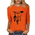 thumbnail image 1 of Dadaria Matters Tee pour Femmes Chemise Orange Manches 3/4 T-Shirt Col Rond Tops Attrape-Rêves d'Été Blouses TG, 1 of 4