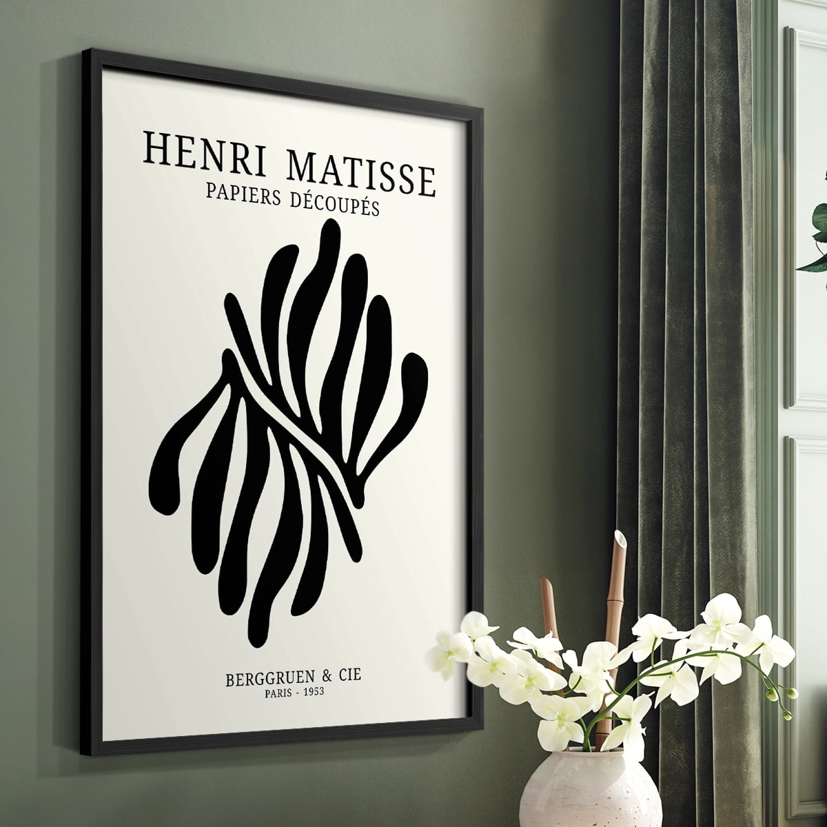 Matisse CDIX in Black Solid Wood Framed Print No Nail Hanging