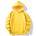 thumbnail image 1 of GigrtiJin Chandails à Capuche pour Tout-Petits Couleur Unie Col Rond Manches Longues Sweat à Capuche Chaud pour Enfants Blouse Décontractée Confortable, 1 of 2
