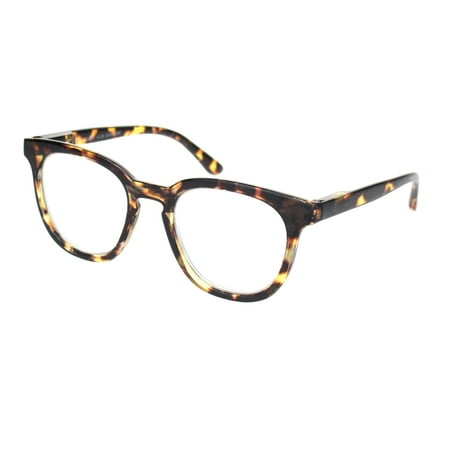 Tortoise Plastic Fashion - Retro Hipster Plastic Horned Rim Mod Fashion Reading Glasses Tortoise +3.25