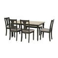 thumbnail image 4 of Linon Willow Wood Six Piece Dining Set with Bench in Smokey White/Dark Gray, 4 of 16
