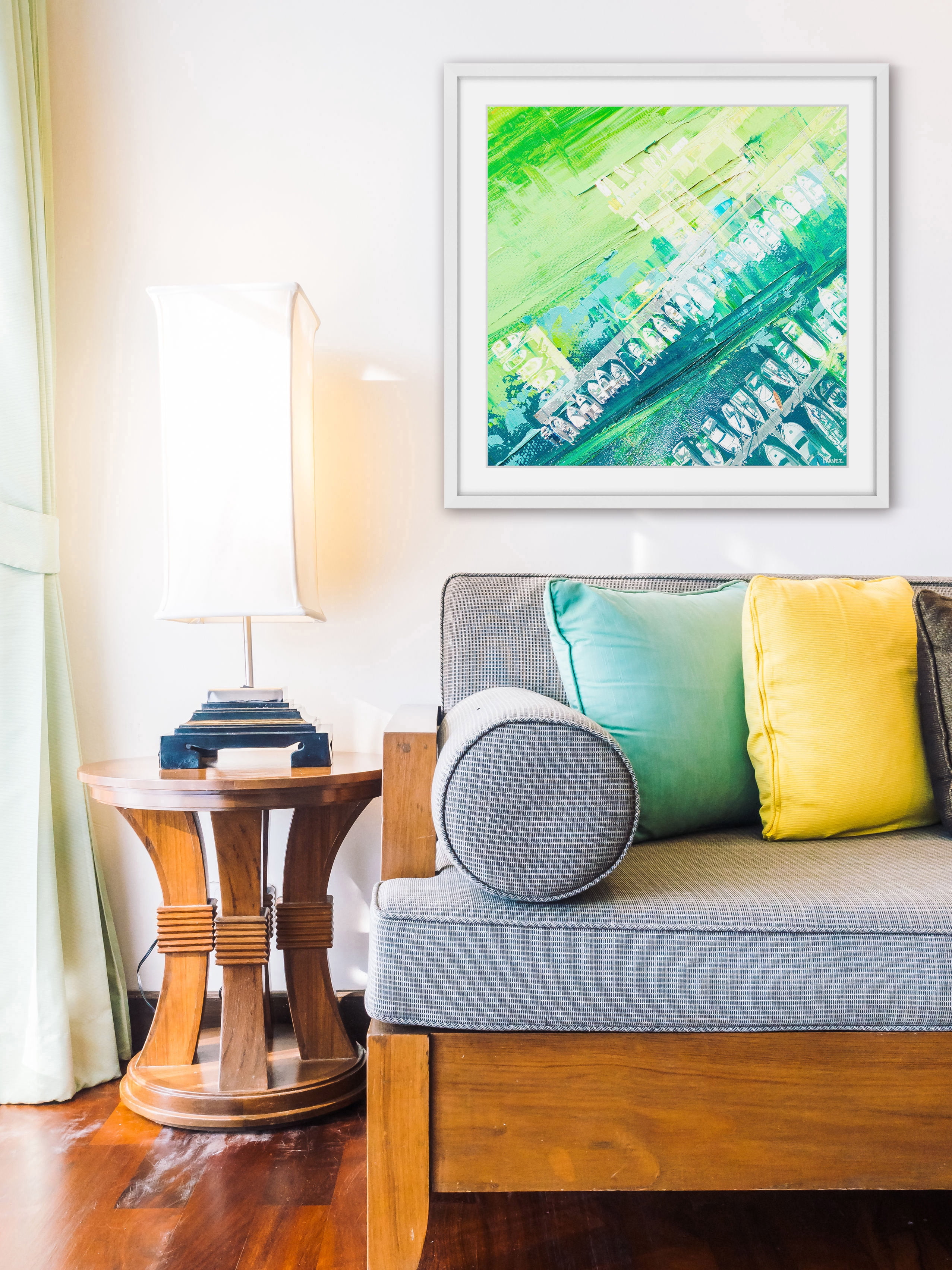 "Green Haze" Framed Painting Print