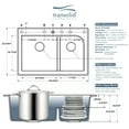 thumbnail image 7 of Transolid Radius Granite 33-in Drop-In Kitchen Sink Kit with Grids, Strainers and Drain Installation Kit in Grey, 7 of 7