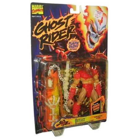 Ghost Rider Outcast Claw Ripping ToyBiz Action Figure w/ Flame Glow & Comic
