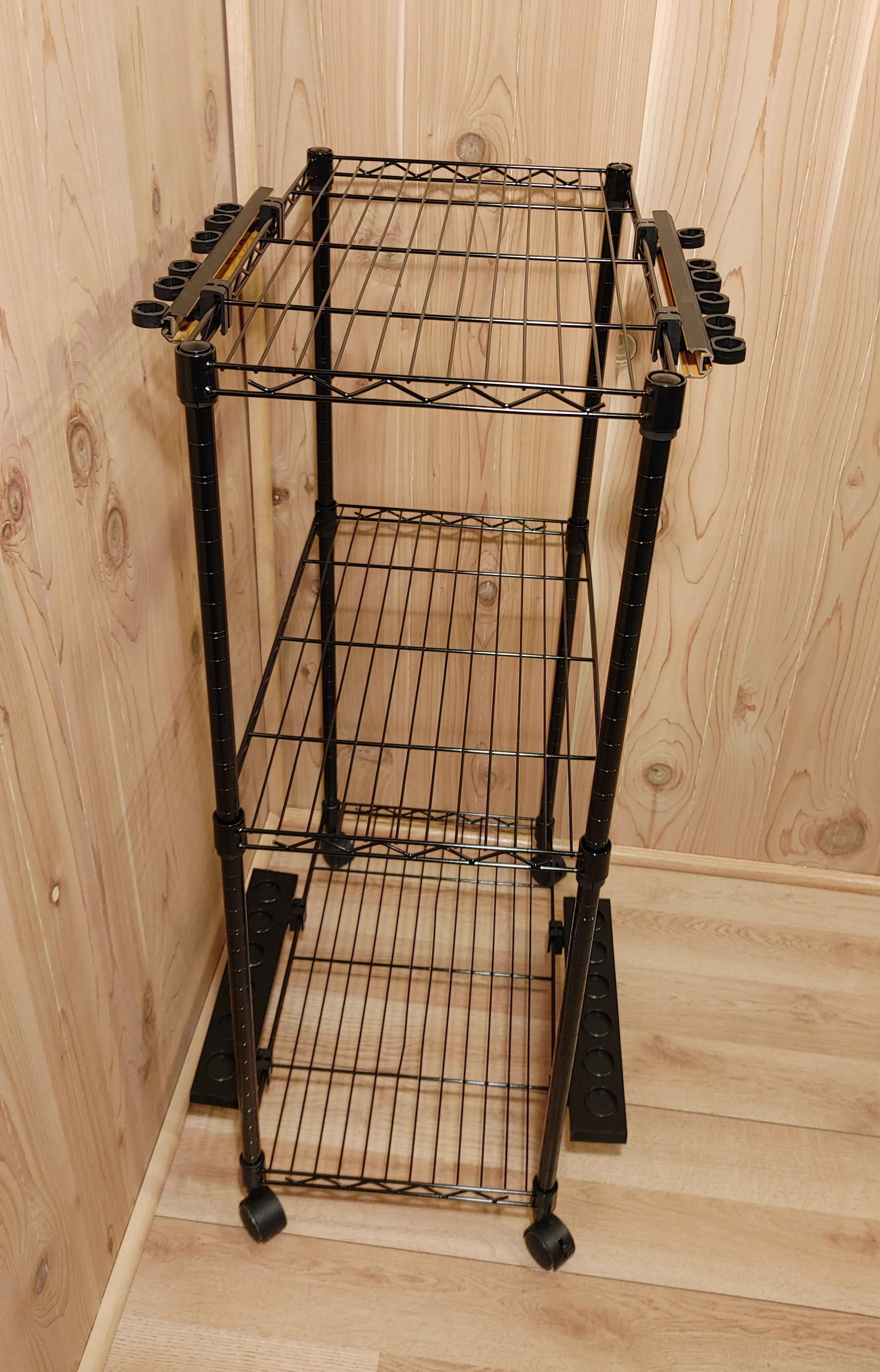 Old Cedar Outfitters Tackle Trolley with Adjustable Shelves and Racks to Store Up to 12 Fishing Rods